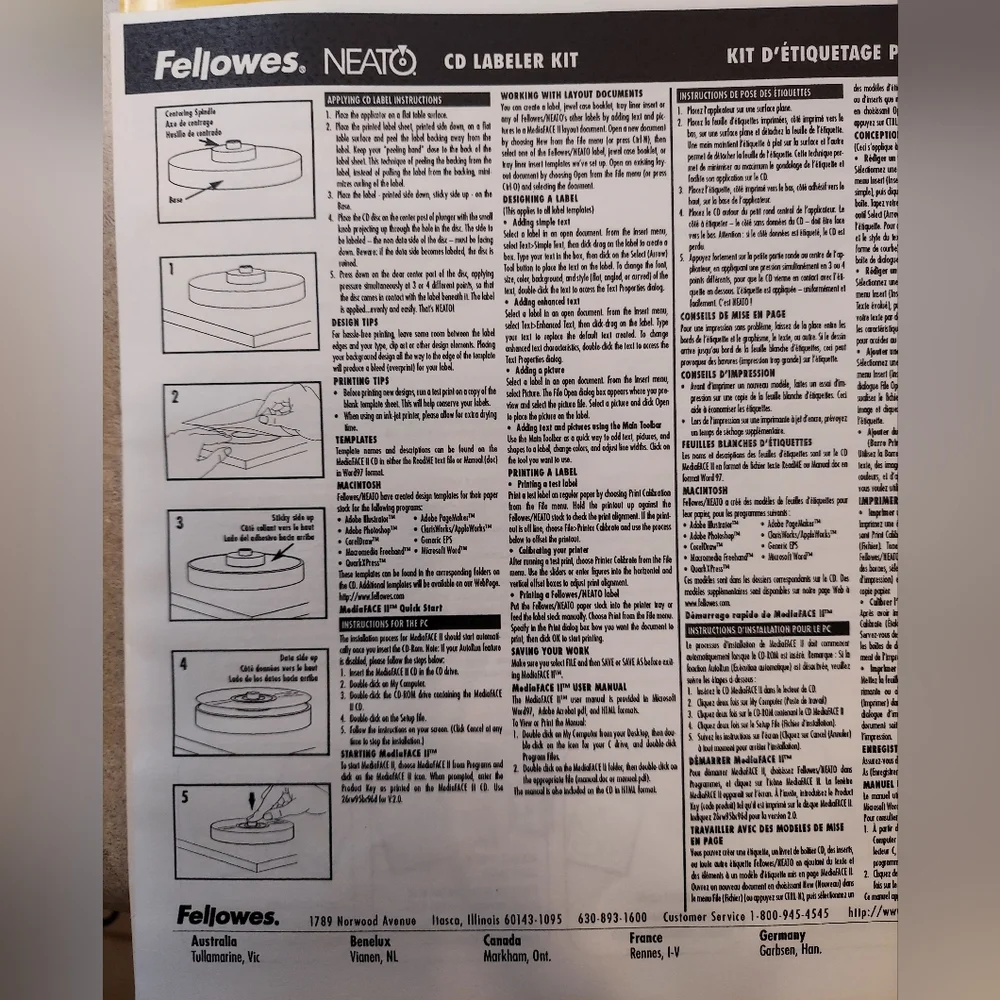 CD Labels - Fellowes 26-pc Full Face Matte with 8 Slim Jewel Case Inserts. 84073